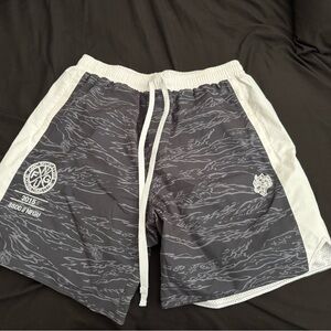 Darc Sport Gray and White Athletic Shorts